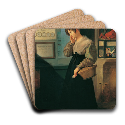 Mdchen Vor Dem Lotteriegewlbe by Peter Fendi Art Drink Coaster set