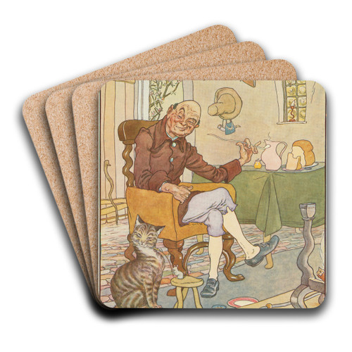 There was a crooked man. by Leonard Leslie Brooke Art Drink Coaster set There was a crooked man. by Leonard Leslie Brooke Art Drink Coaster set