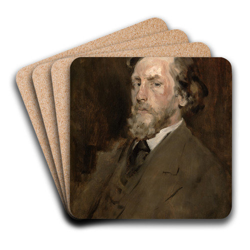 Portrait of a man by William Merritt Chase Art Drink Coaster set Portrait of a man by William Merritt Chase Art Drink Coaster set