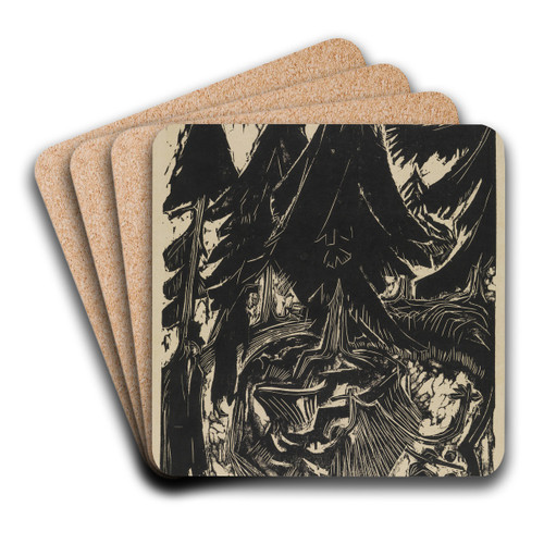Sanatoriumsspaziergang by Ernst Ludwig Kirchner Art Drink Coaster set
