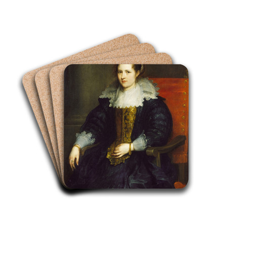 Portrait of Isabella Waerbeke by Anthony van Dyck Drink Coasters - set of 4