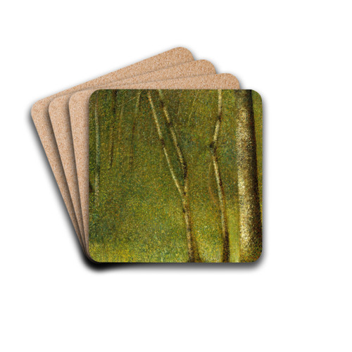 The Forest at Pontaubert by Georges Seurat Drink Coasters - set of 4