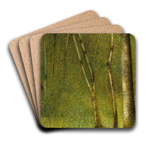 The Forest at Pontaubert by Georges Seurat Art Drink Coaster set