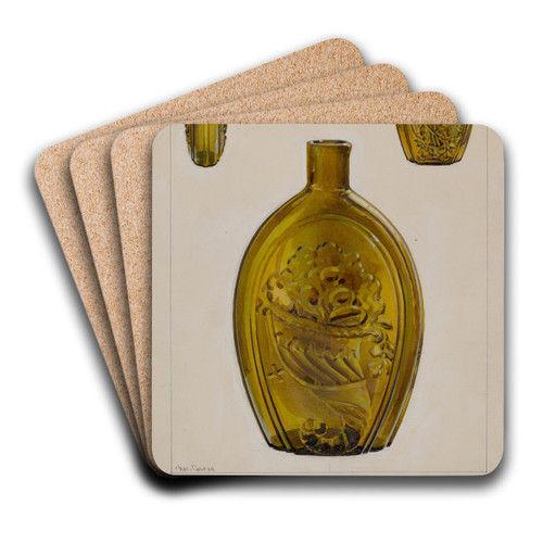 Flask by Charles Caseau Art Drink Coaster set Flask by Charles Caseau Art Drink Coaster set