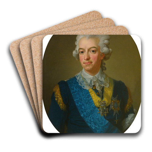 King Gustavus III of Sweden by Lorens Pasch the Younger Art Drink Coaster set