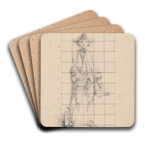 A Boy with a Book and a Spade by Thomas Gainsborough Art Drink Coaster set A Boy with a Book and a Spade by Thomas Gainsborough Art Drink Coaster set