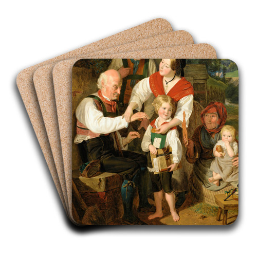 Diligence Rewarded by Ferdinand Georg Waldmller Art Drink Coaster set