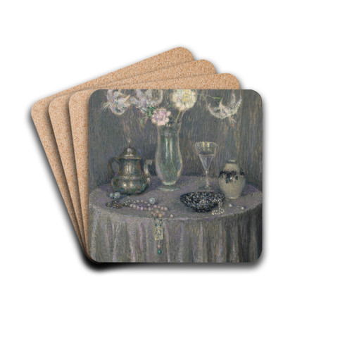 La table, harmonie grise by Henri Le Sidaner Drink Coasters - set of 4 La table, harmonie grise by Henri Le Sidaner Drink Coasters - set of 4