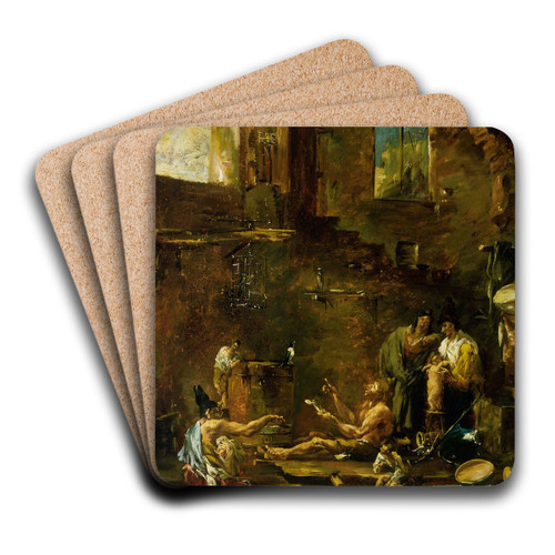 Singing Birds by Alessandro Magnasco Art Drink Coaster set