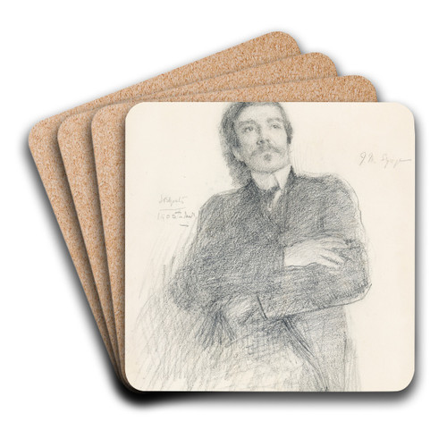 John Millington Synge (1871-1909), Playwright by John Butler Yeats Art Drink Coaster set