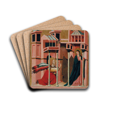 Annunciation by Master of the Cini Madonna Drink Coasters - set of 4