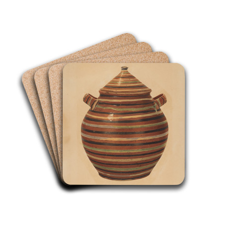 Jar with Cover by Alvin Shiren Drink Coasters - set of 4 Jar with Cover by Alvin Shiren Drink Coasters - set of 4