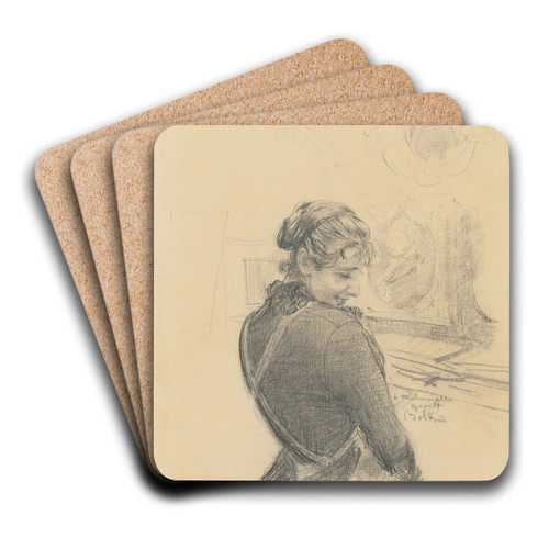 The Maid by Giovanni Boldini Art Drink Coaster set
