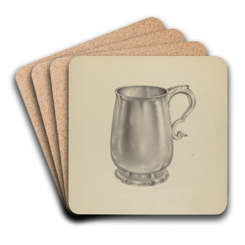 Silver Mug by Aaron Fastovsky Art Drink Coaster set