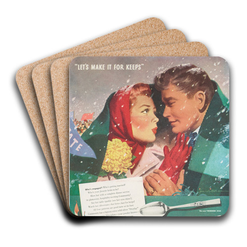 Let's Make It for Keeps by Jon Whitcomb Art Drink Coaster set