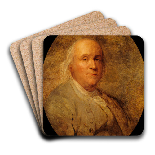 Benjamin Franklin (1706-1790) by Joseph Siffred Duplessis Art Drink Coaster set Benjamin Franklin (1706-1790) by Joseph Siffred Duplessis Art Drink Coaster set