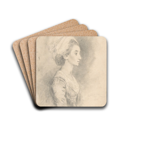 Mrs. Downman, sister-in-law of the artist by John Downman Drink Coasters - set of 4
