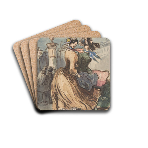 Two Grisettes by Constantin Guys Drink Coasters - set of 4