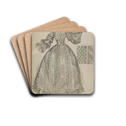 Dress by Lillian Causey Drink Coasters - set of 4