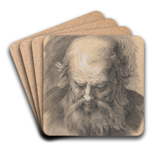 Study of the Head of a Bearded Man by Abraham Bloemaert Art Drink Coaster set