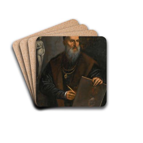 Portrait of Titian by Pietro della Vecchia Drink Coasters - set of 4