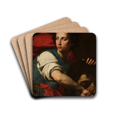 David with Goliaths head by Francesco Guarino Drink Coasters - set of 4