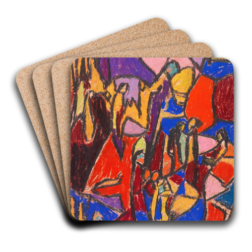 Anbetung by Adolf Hlzel Art Drink Coaster set Anbetung by Adolf Hlzel Art Drink Coaster set