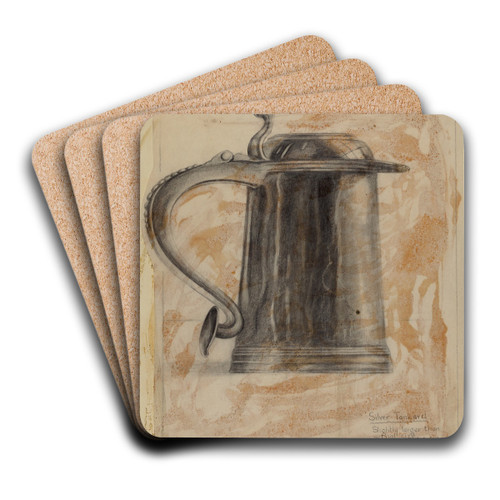Silver Tankard by Joseph Leboit Art Drink Coaster set