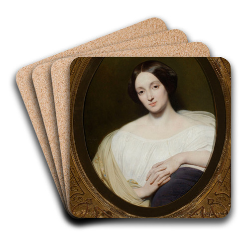 Portrait of Katarzyna Potocka ne Branicka (18251907) by Ary Scheffer Art Drink Coaster set