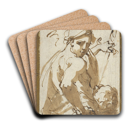 Judith with the Head of Holofernes by Ubaldo Gandolfi Art Drink Coaster set