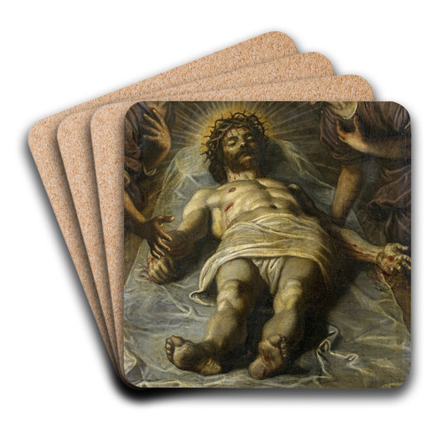 The Dead Christ with Two Angels by Circle of Tintoretto Art Drink Coaster set