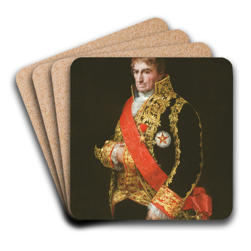 Portrait of General Jos Manuel Romero by Francisco de Goya Art Drink Coaster set