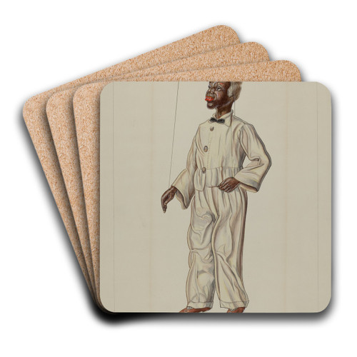 Puppet - Uncle Tom by Bertha Semple Art Drink Coaster set Puppet - Uncle Tom by Bertha Semple Art Drink Coaster set