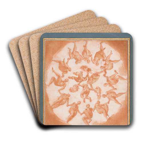 Dance of the Hours by Francesco Primaticcio Art Drink Coaster set Dance of the Hours by Francesco Primaticcio Art Drink Coaster set