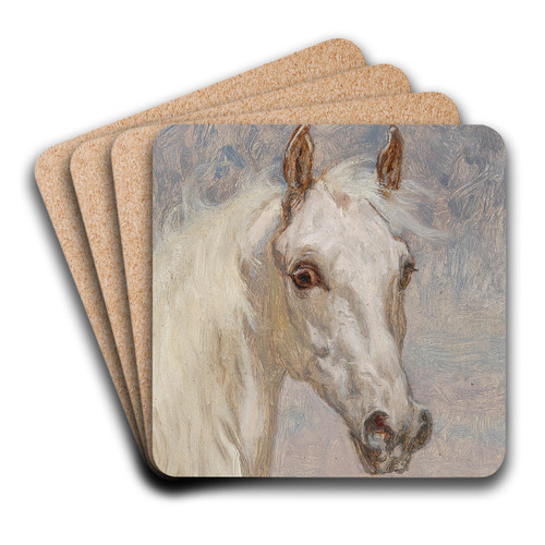 Pferdeportrt Calais by Alexander Pock Art Drink Coaster set
