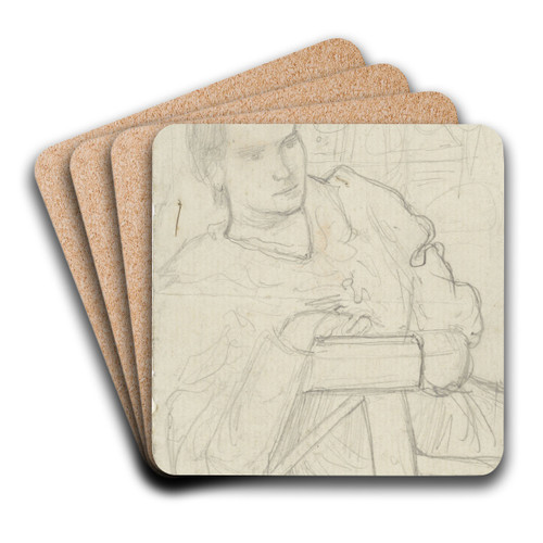 Henritte Roland Holst-van der Schalk, zittend in een tuin by Richard Nicolas Roland Holst Art Drink Coaster set Henritte Roland Holst-van der Schalk, zittend in een tuin by Richard Nicolas Roland Holst Art Drink Coaster set