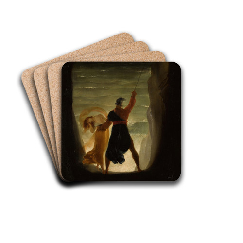 Prospero And Ariel, From Shakespeare'sthe Tempest by Joseph Severn Drink Coasters - set of 4