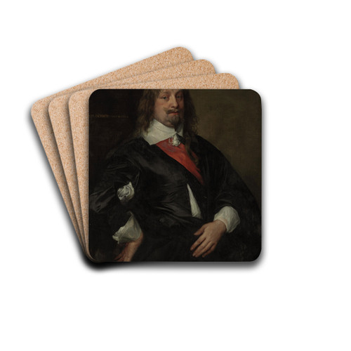 A portrait of Sir Robert Howard by Anthony van Dyck Drink Coasters - set of 4