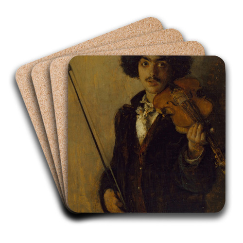 The Musician by Pascal-Adolphe-Jean Dagnan-Bouveret Art Drink Coaster set The Musician by Pascal-Adolphe-Jean Dagnan-Bouveret Art Drink Coaster set