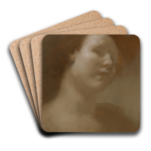 Portrait of a Girl by Eugne Carriere Art Drink Coaster set