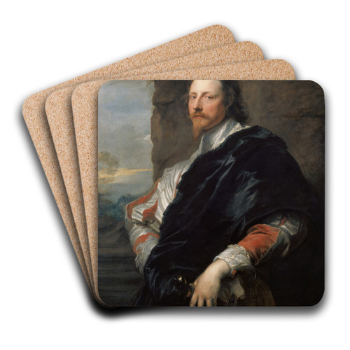 Nicolas Lanier by Anthony van Dyck Art Drink Coaster set
