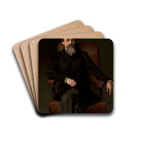 Portrait of Tadeusz Korzon by Stanisaw Lentz Drink Coasters - set of 4