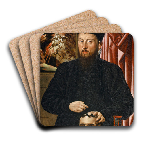 Portrait of Theodor Zwinger by Hans Bock the Elder Art Drink Coaster set