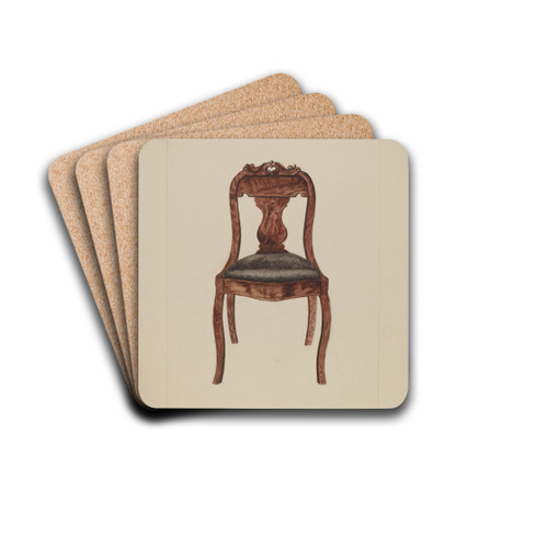 Fiddle-back Chair by Edith Magnette Drink Coasters - set of 4