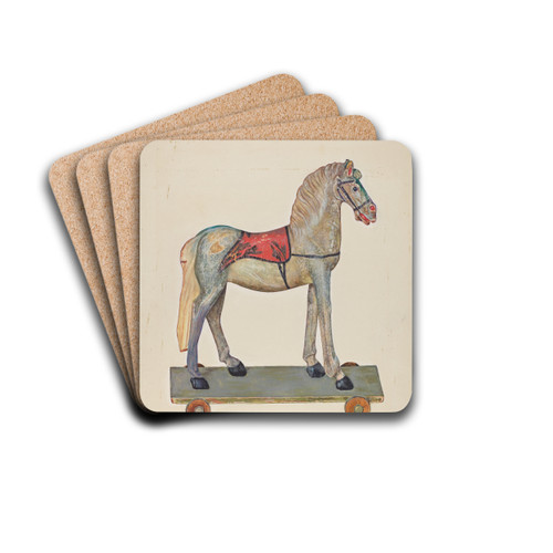 Toy Wooden Horse by David Ramage Drink Coasters - set of 4