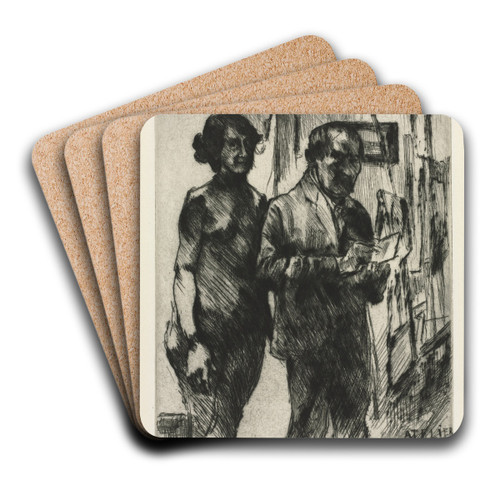 In the Studio by Lovis Corinth Art Drink Coaster set