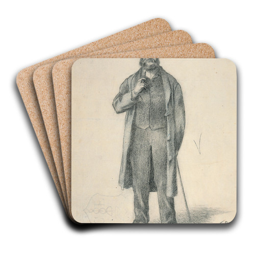 Verlaine (Paul-Marie) 1844-1896,  l'hpital Broussais by Frdric Auguste Cazals Art Drink Coaster set