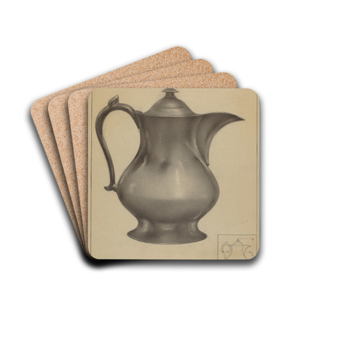 Pewter Water Pitcher by Arsen Maralian Drink Coasters - set of 4