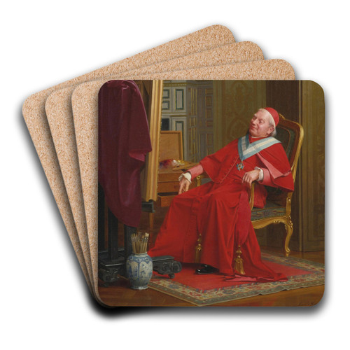 A Painting Cardinal by Emile Meyer Art Drink Coaster set