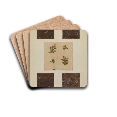 Materials from Patchwork Bedspread by Frances Lichten Drink Coasters - set of 4